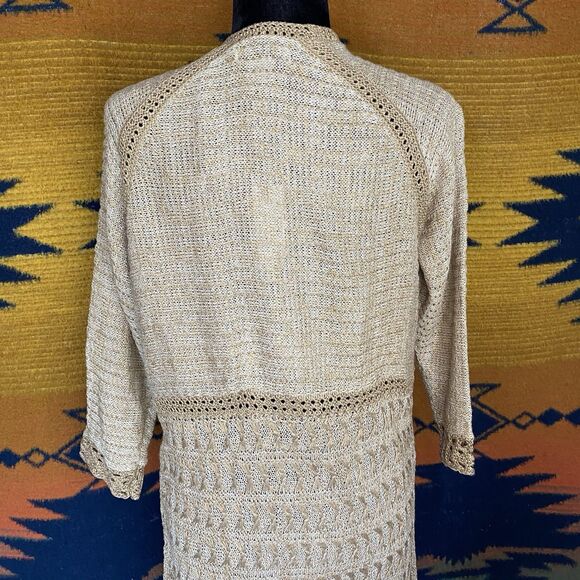 NWT Bob Timberlake Tapioca Crochet Knit Open Cardigan. Size Medium. Boho. Summer - Picture 6 of 16
